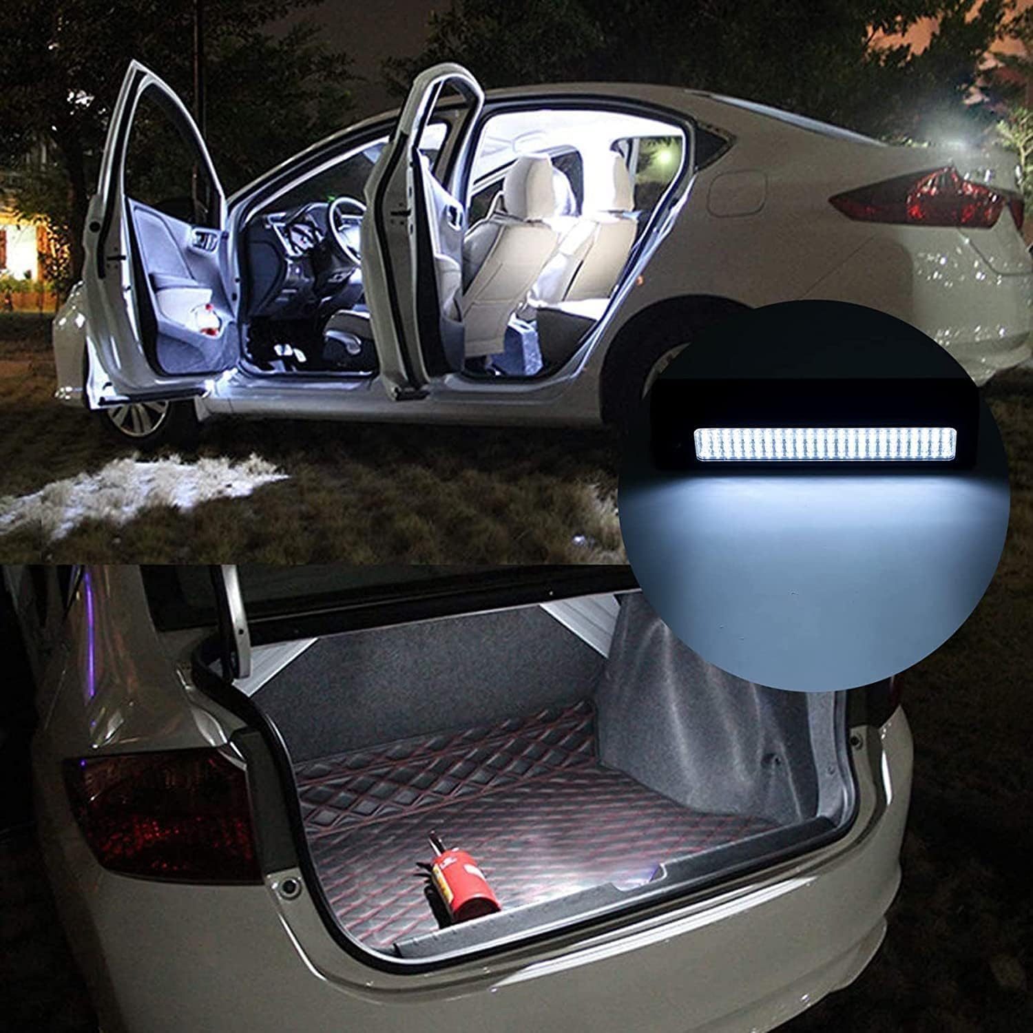 Lampe de travail LED, portable, à piles, lampe de poche d'inspection avec crochet et aimant pour éclairage de secours, réparation, atelier, garage, camping (2 pièce)
