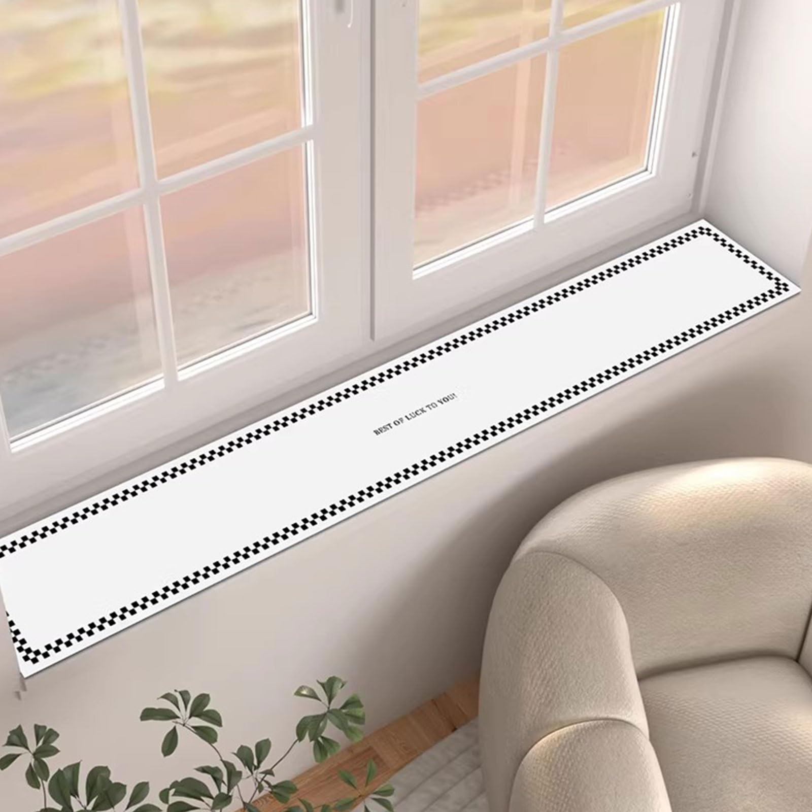 ApuaVireo&Co Protezione per davanzale in poliuretano, per il davanzale del cane, impermeabile, decorazione per davanzale della finestra, con cuscinetto antiscivolo, tagliata su misura (White, 20 x 60