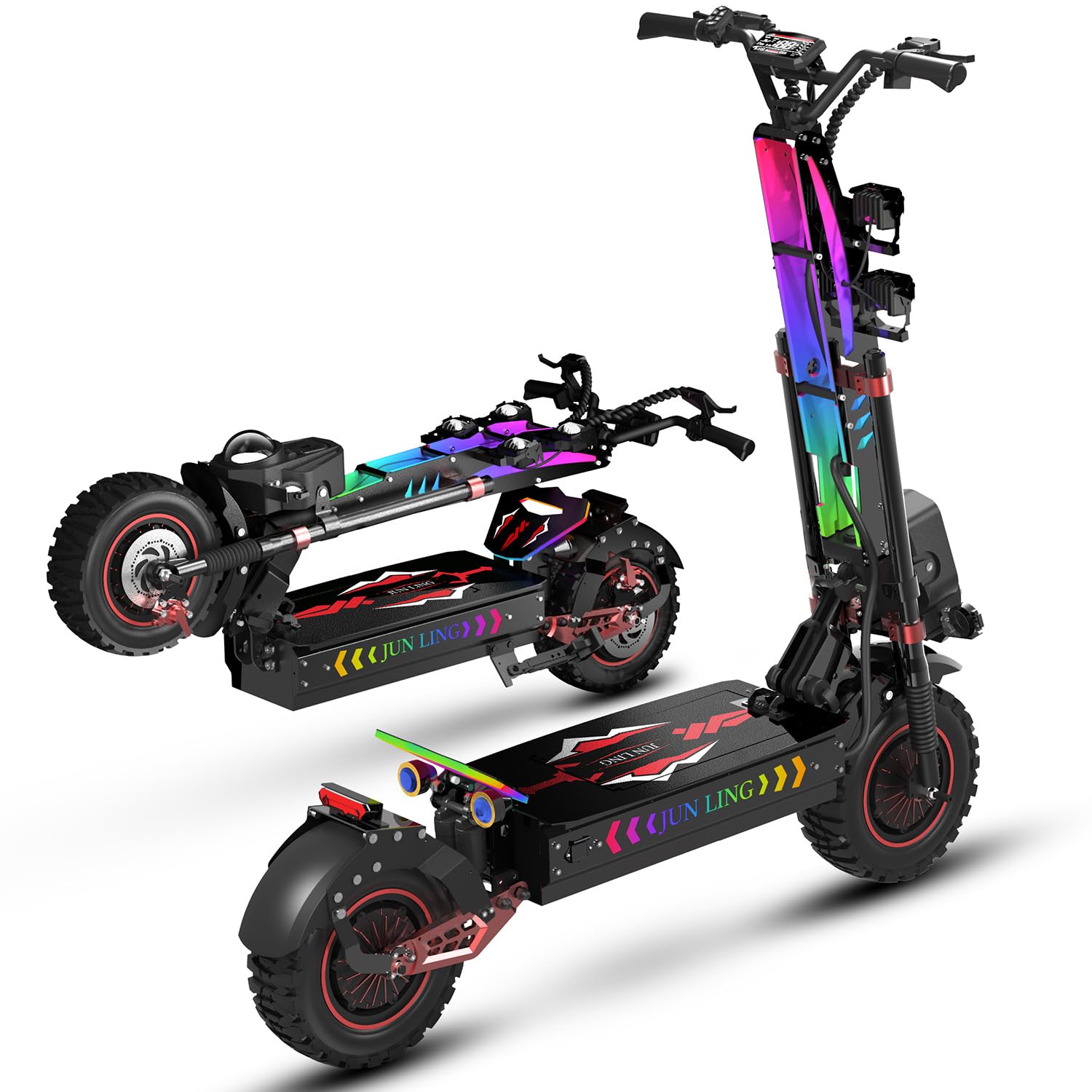 JL86 Offroad Electric Scooter - 55 MPH High-Performance 10000W Fastest Dual Motor 75-Mile Long Range 13 Off Road