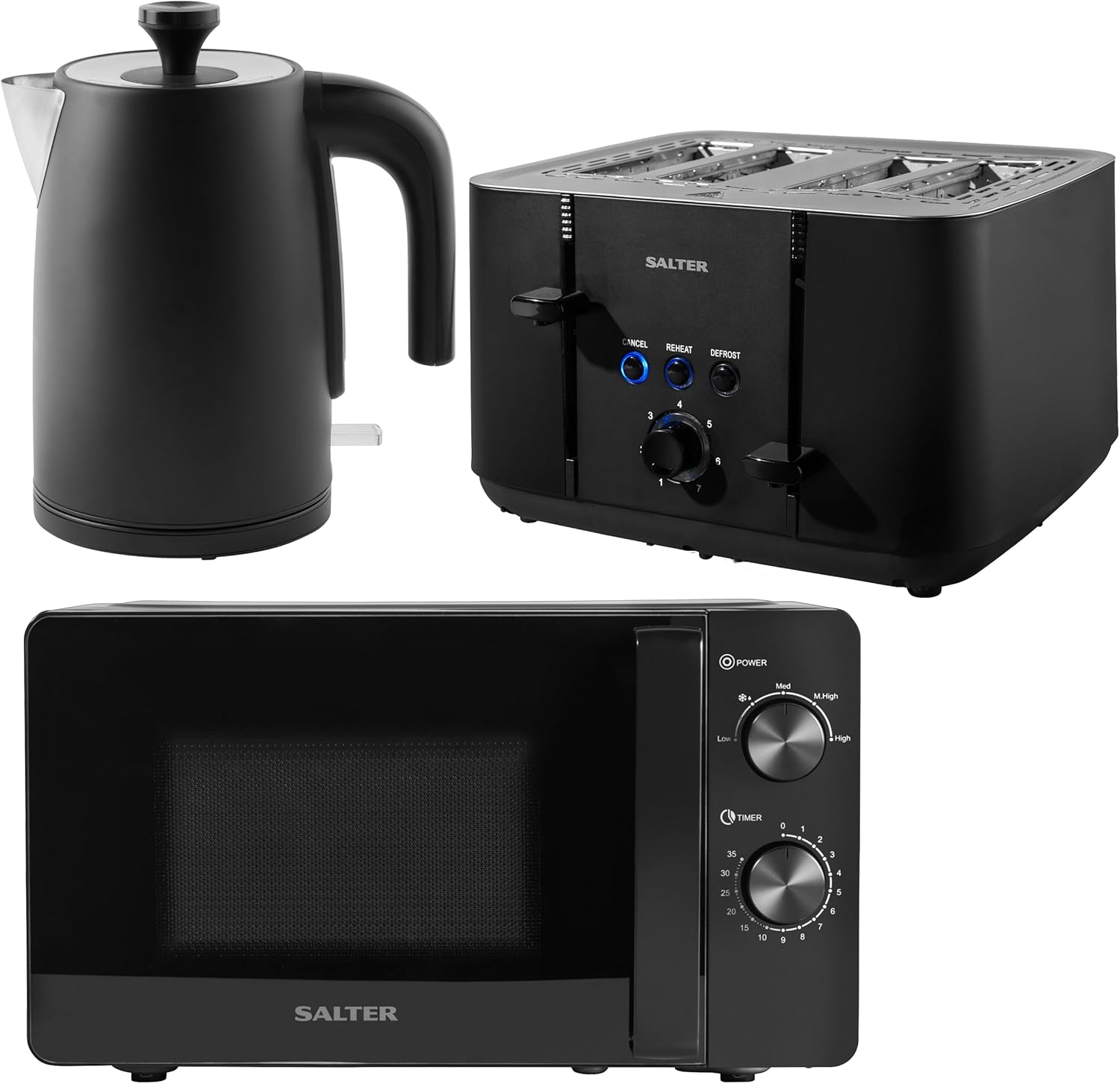Salter COMBO8686 Kettle Toaster Microwave Set, Aluminium Amazon.co