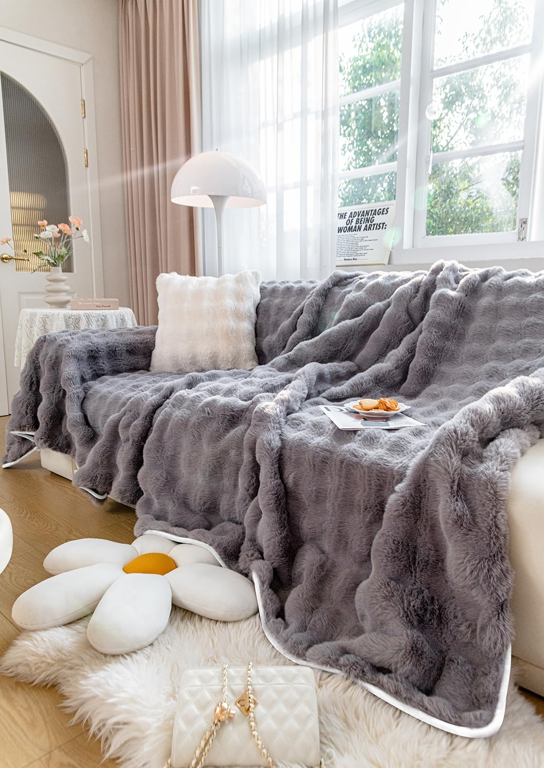 Amazon｜マルチカバー 冬用 ふわふわ ソファーカバー 長方形 大判