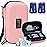 HIMDUZE Insulin Cooler Travel Case TSA Approved Refrigerated Medicine Cooler for Travel w/Thermometer Temperature Diabetic Travel Case w/2 Reusable Ice Packs for Daily Life Trip, Pink