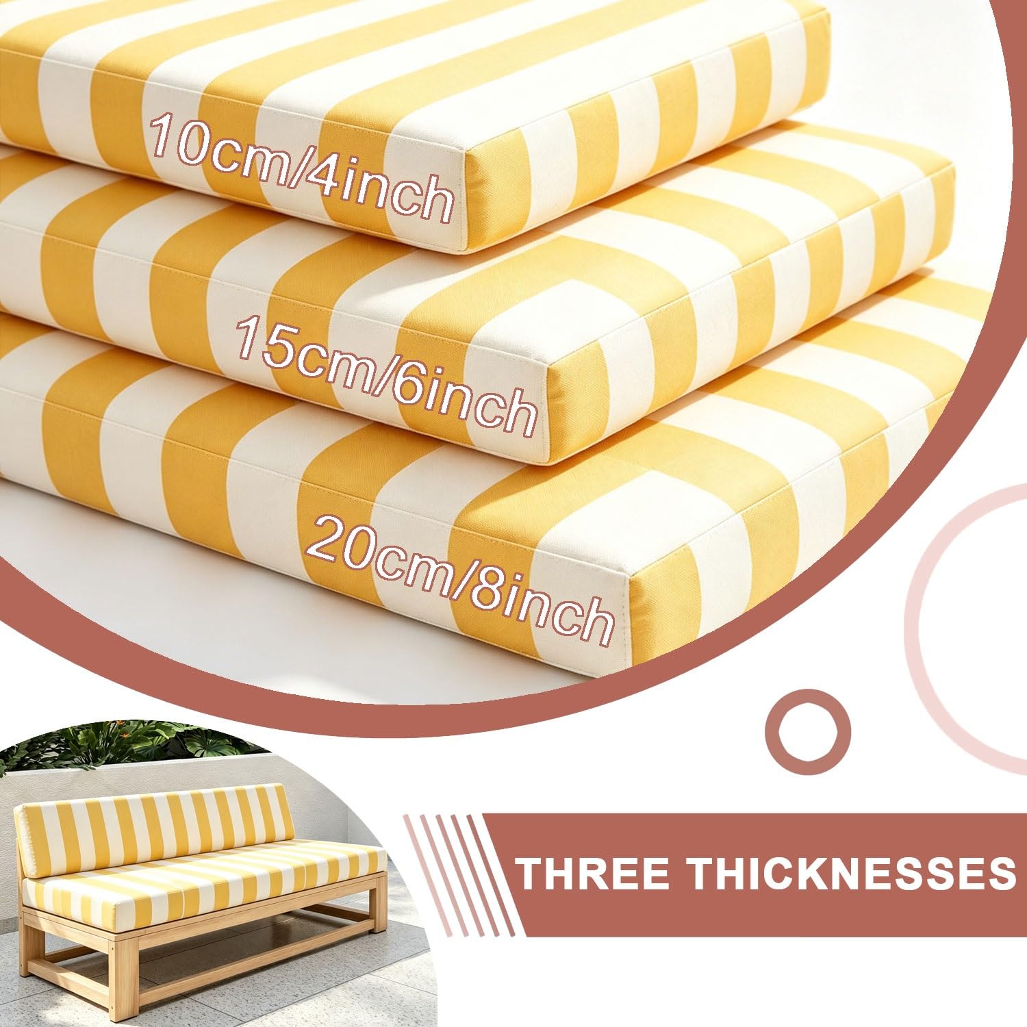 Générique Housse Palette Imperméable 120x60/120x80/60x40/120x40cm,Housse Coussin Extérieur Zip Fond Antidérapant Revêtement Canapé Jardin, Protection Coussin Palette(M2,Seat：60x120x10cm)