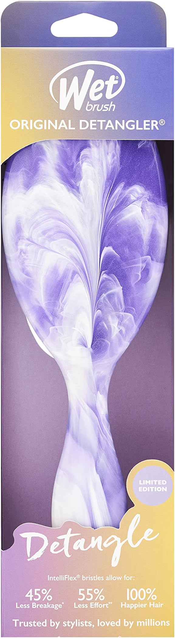 Wet Brush Original Detangler Hair Brush - Gemstone, Amethyst - All Hair Types - Ultra-Soft IntelliFlex Bristles Glide Through Tangles with Ease - Pain-Free Comb for Men, Women, Boys and Girls