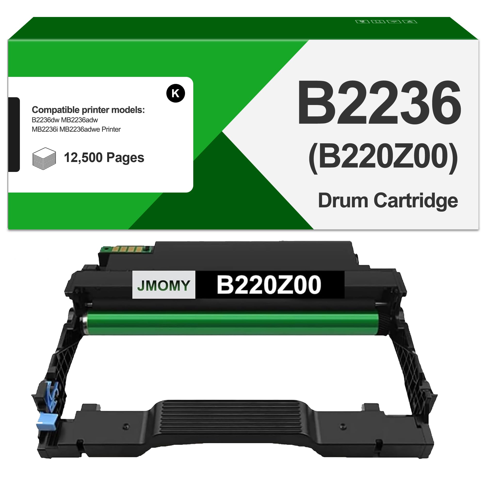 Unità tamburo B2236 B220Z00 ad alta capacità, 12500 pagine, ricambio per stampante Lexmark B2236 per stampante MB2236adwe, MB2236i, B2236dw, MB2236adw (confezione da 1)