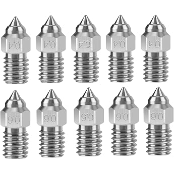 Creality 10 Piece Ender 5 S1 Nozzle Set Made of Nickel-Plated Copper Alloy 3D Printer High Temperature Wear Resistance 5 Pieces 0.4 mm 5 Pieces 0.6 mm Nozzle Set for Ender 3 V3 SE Ender 7 Spider