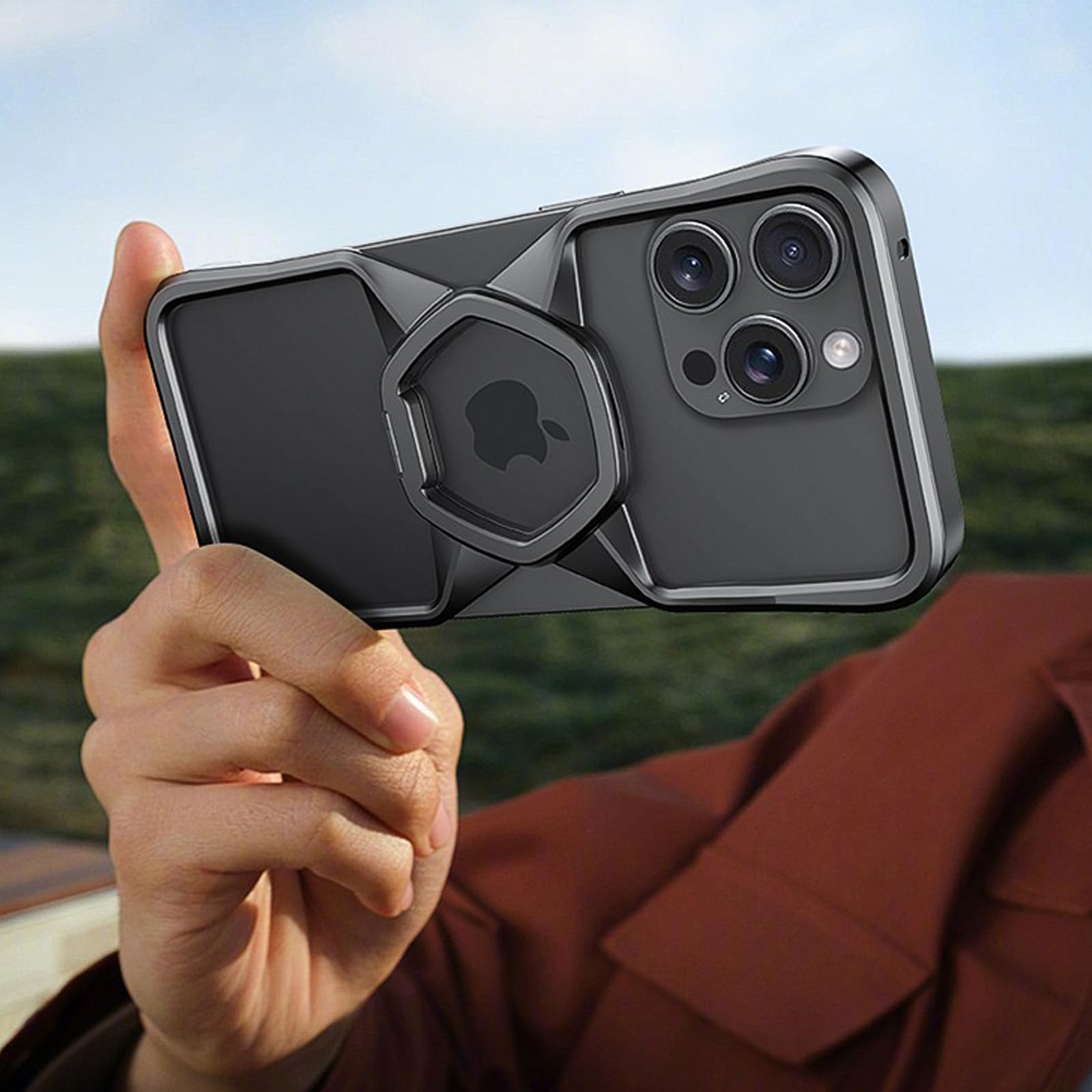 Funda para iPhone 14/14 Pro/14 Pro MAX, Disipación de Calor Sin Marco de Metal con Soporte Ajustable en Múltiples Ángulos, a Prueba de Golpes, Compatible con MagSafe