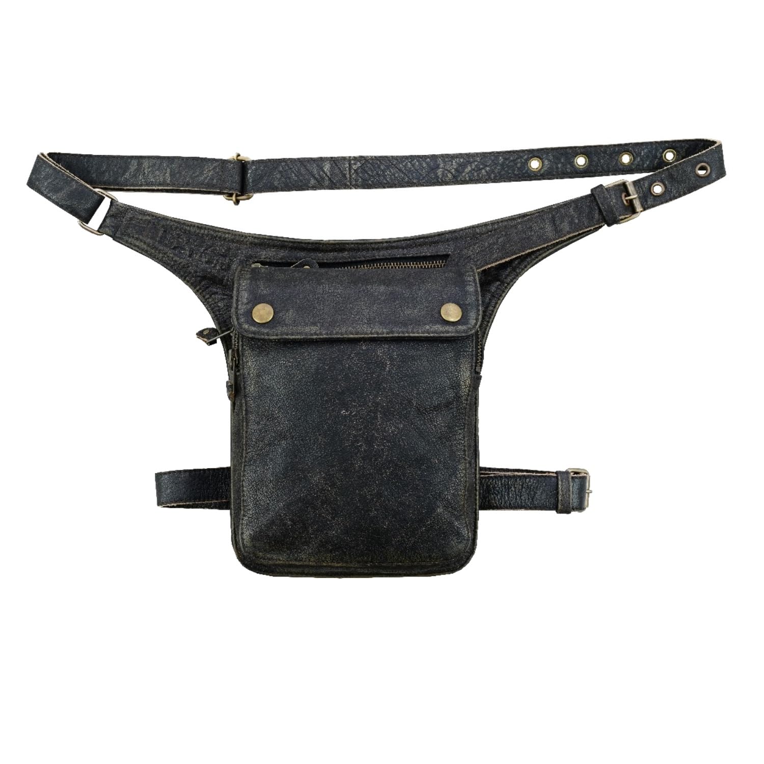 Herren Echtleder Beinbeutel - Beintasche für Motorrad und Outdoor, Tactical Messenger Hüfttasche, Leder Drop Leg Bag für Herren und Damen (RM-007-SIMPLE-VINTAGE, Brown)