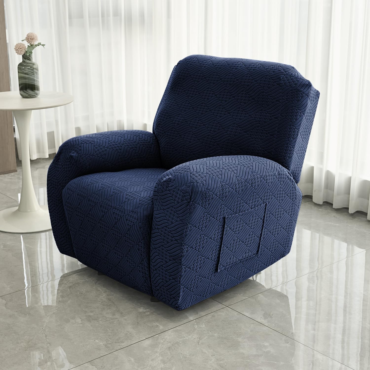HOKIPO Recliner Sofa Cover - Navy Blue -6
