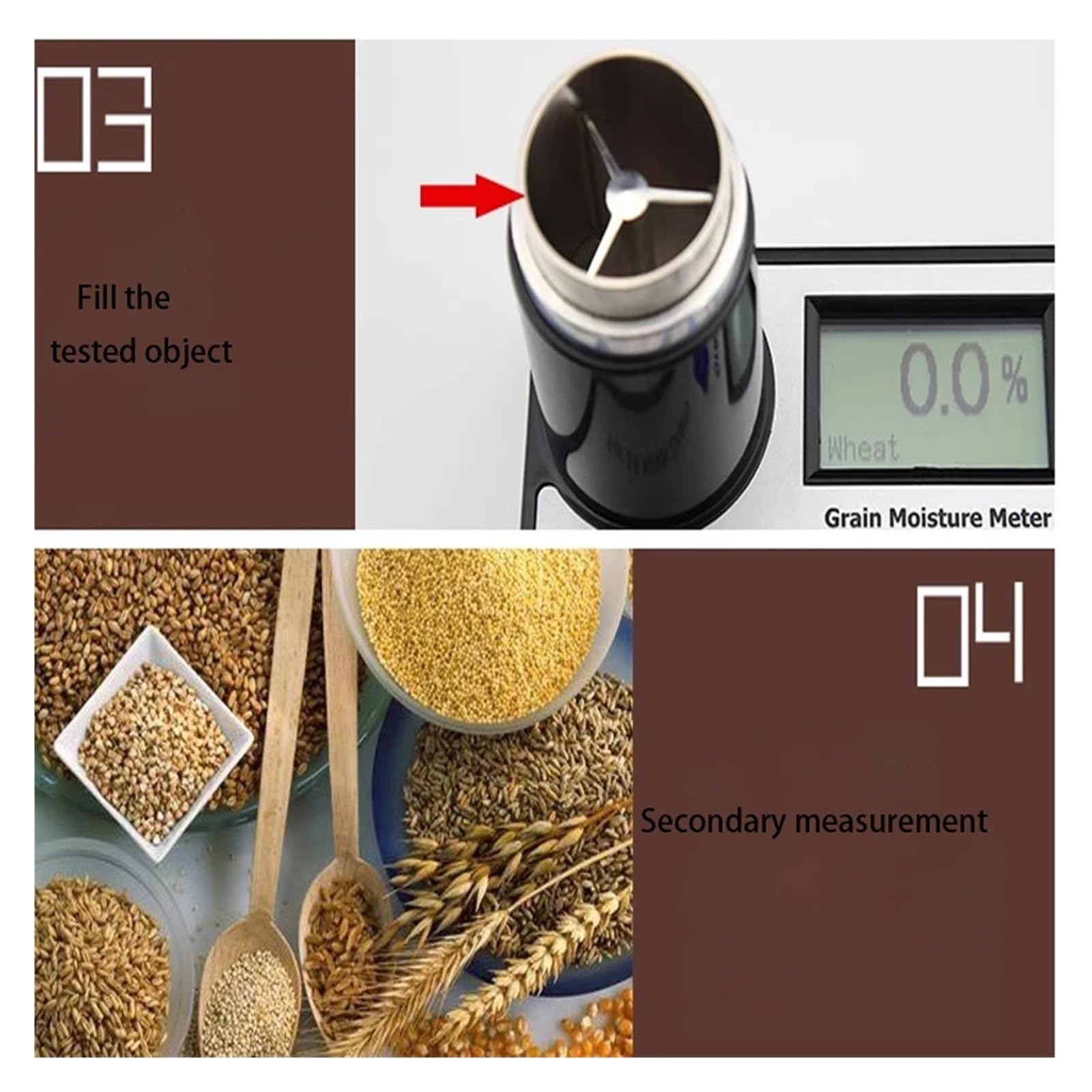 Misuratore di umidità for chicchi caffè GM006 Rilevatore cacao, grano e mais,Test senza danni