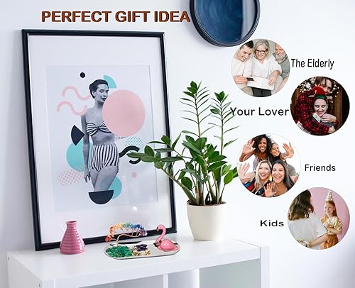 Miniatura 5 de Portaanillos de Flamenco para Joyas, Plato para Anillos de Cristal de Apatita Azul, Organizador de Aretes con Pestillo de León, Cosas Lindas y