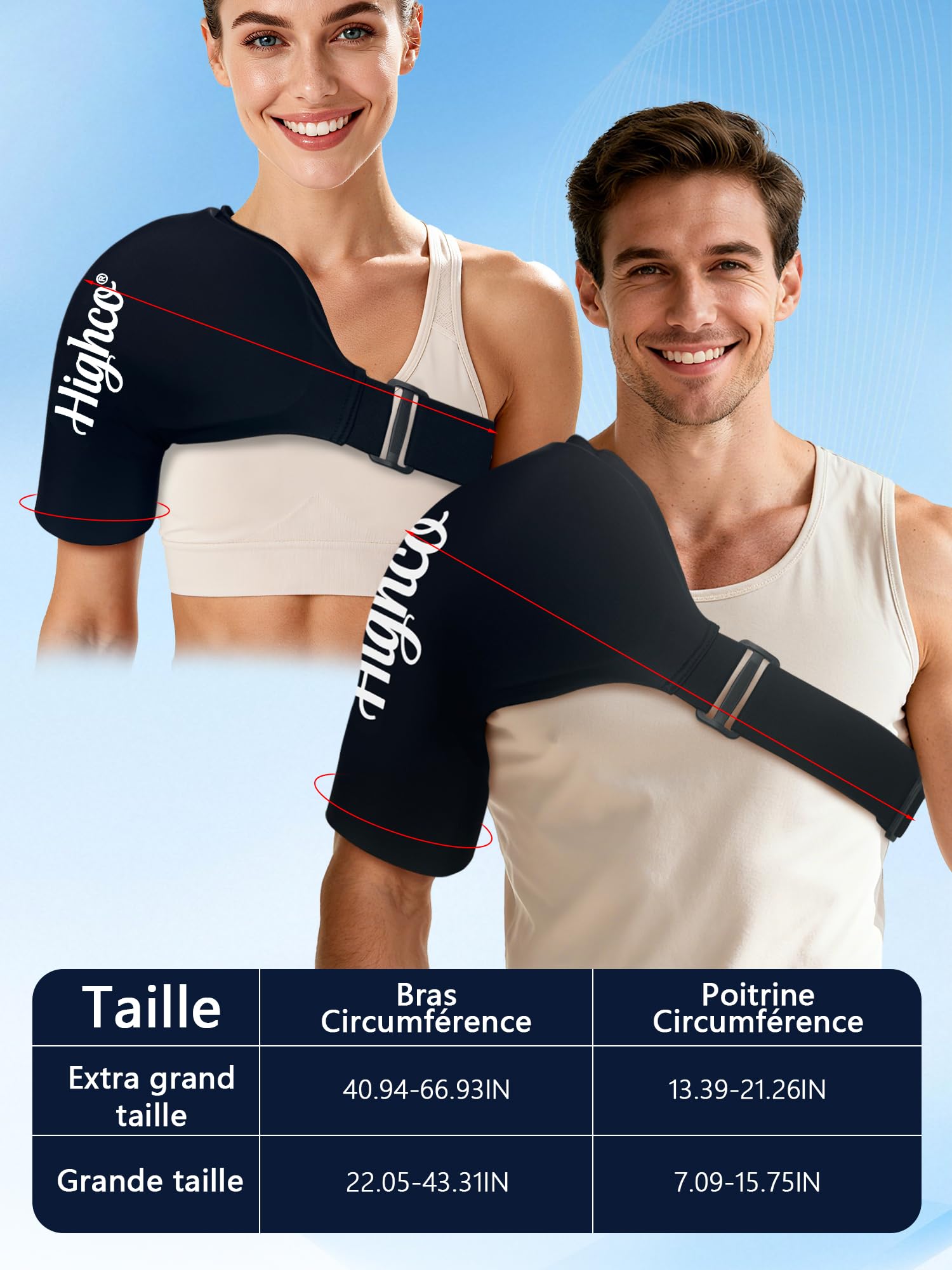 Épaulière de Compression Chaud et Froid | Poche de Glace Épaule Réutilisable pour Soulagement Douleur Coiffe des Rotateurs, Tendinite, Récupération Sportive et Post-Chirurgie | Sangle Ajustable（L）
