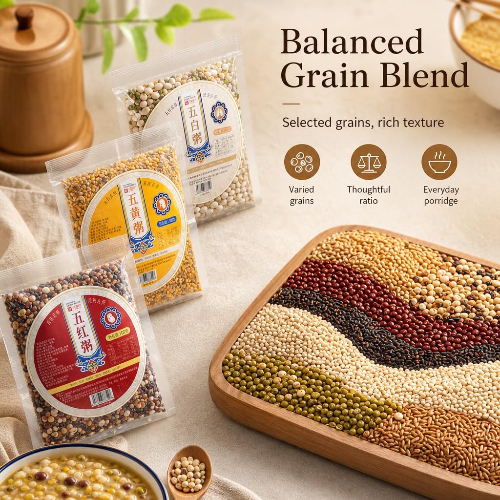 Paquete De 30 Gachas Cereales Mixtos, 100 G Por Bolsa, Fácil Cocinar, Sin Aditivos, Desayuno Y Cena Ricos En Nutrientes, Compatible Con Olla Arrocera