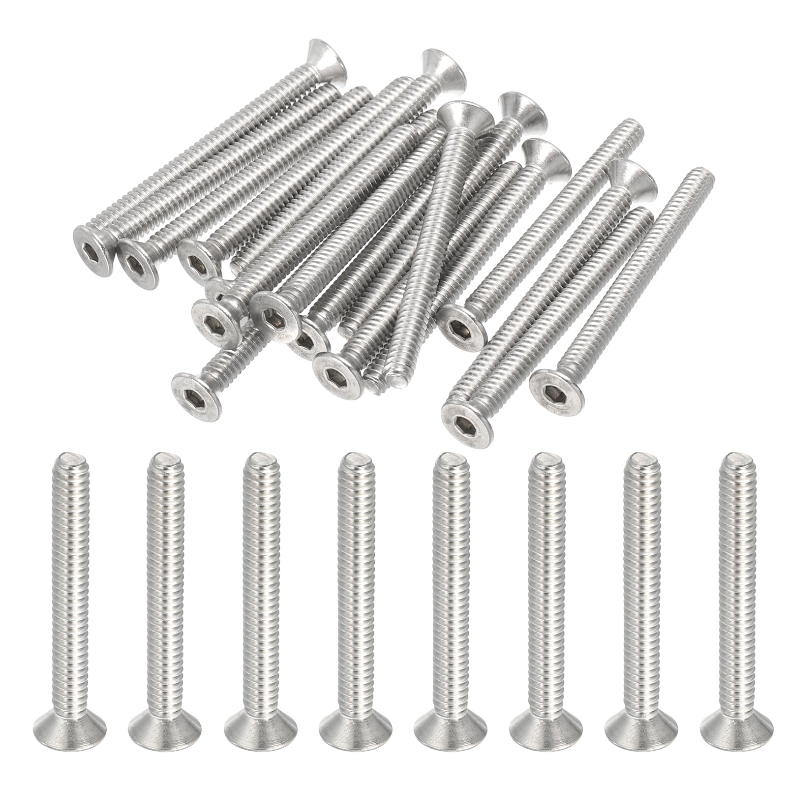 PATIKIL #10-24 x 2 Inch Flat Head Socket Cap Screws