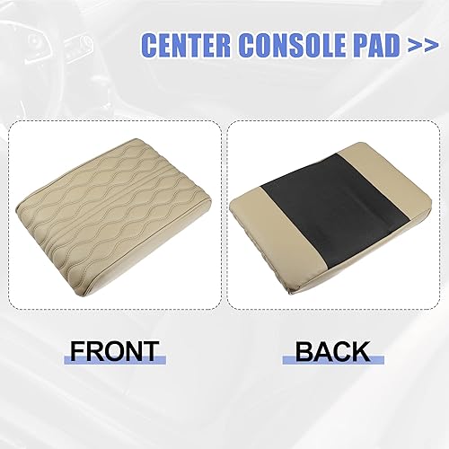 Miniatura 6 de X AUTOHAUX Funda de cojín para reposabrazos de automóvil, almohadilla para consola central, impermeable, de piel sintética, protector de cojín