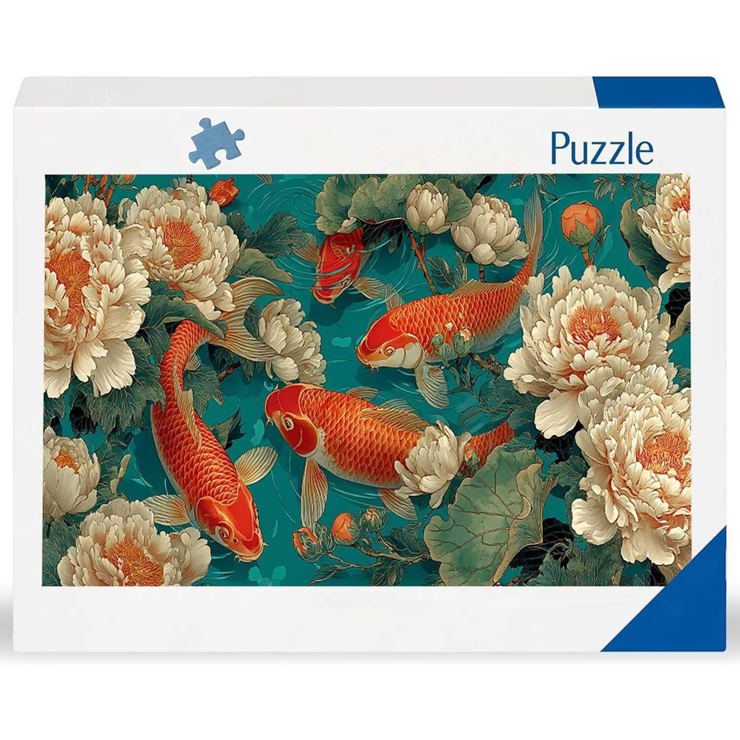 Puzzle para Adultos 1692 Piezas, Koi de peonía Puzzle, Difícil, Desafiante, Rompecabezas Encajan Perfectamente, Letras en la Parte Posterior, sin Polvo, Regalo para Personas Mayores (179x31cm) v-731