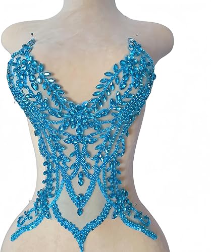 Vista 33 de Parches de encaje con cuentas a mano, disfraces, apliques con cristales de diamantes de imitación para manualidades, protege bodas, fiestas