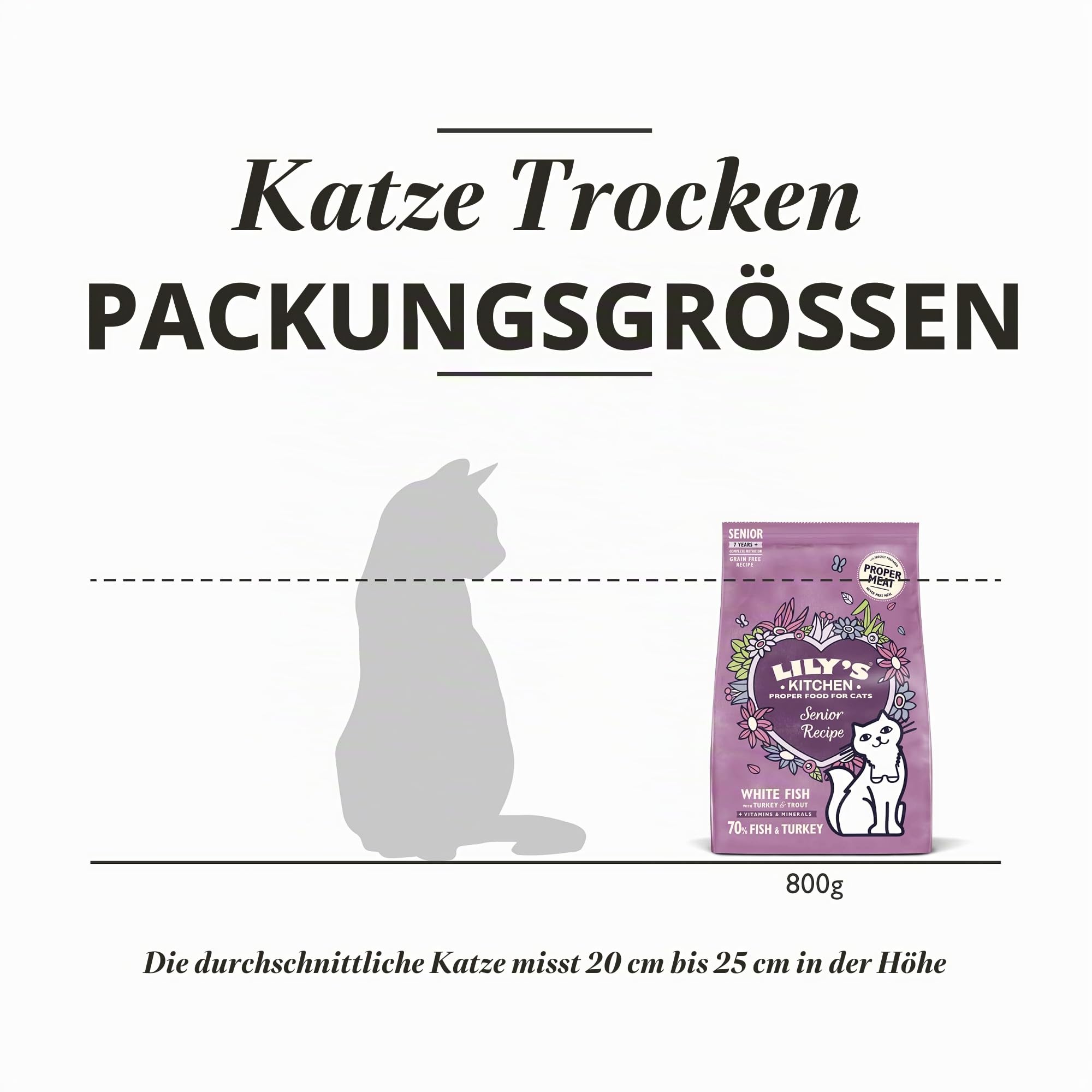 Lily's Kitchen Mit natürlichen Zutaten hergestellt Trockenfutter für Katzen Weißfisch mit Pute & Forelle Getreidefreie Rezeptur 4 x 800g