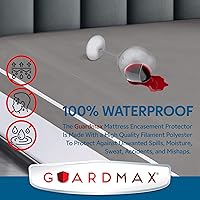 Vista 3 de Guardmax Funda de colchón de punto con cremallera, tamaño Queen, impermeable y a prueba de chinches, ropa de cama cómoda, suave y silenciosa