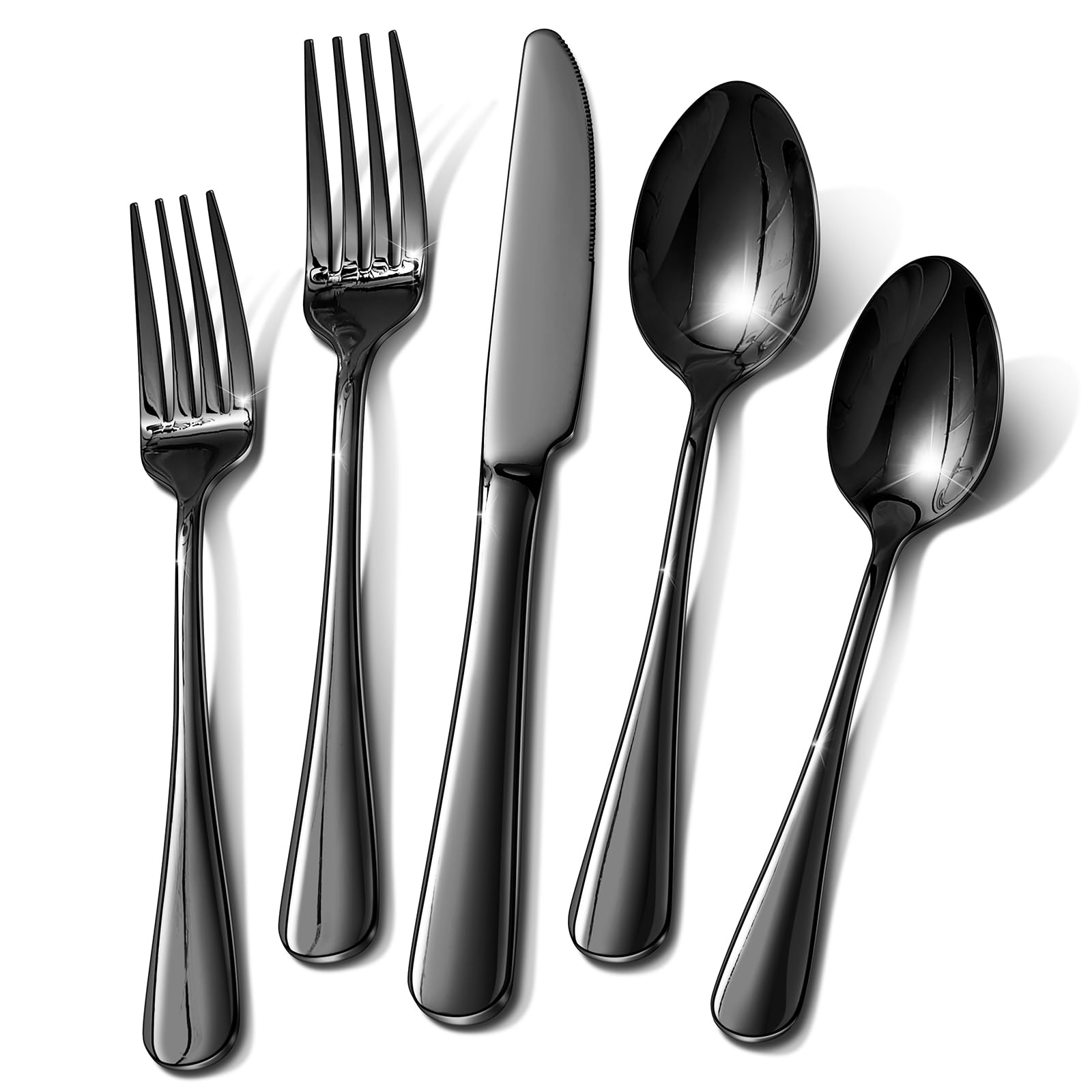 Photo 1 of Ollex 60 Piece Black Stainless Steel Flatware Set