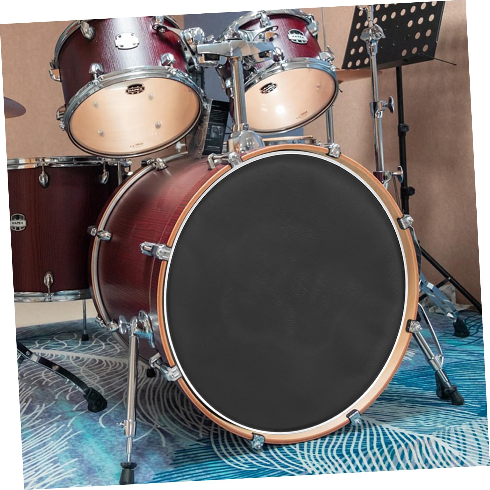 ERINGOGO 3 Pcs Mute Drum Heads Silent for Replacement Drumheads Layers Double Layer Replacement Mesh Replacement Mute Drum Skin Silent Drum Heads Mesh Drum Heads Drum Parts Network Black