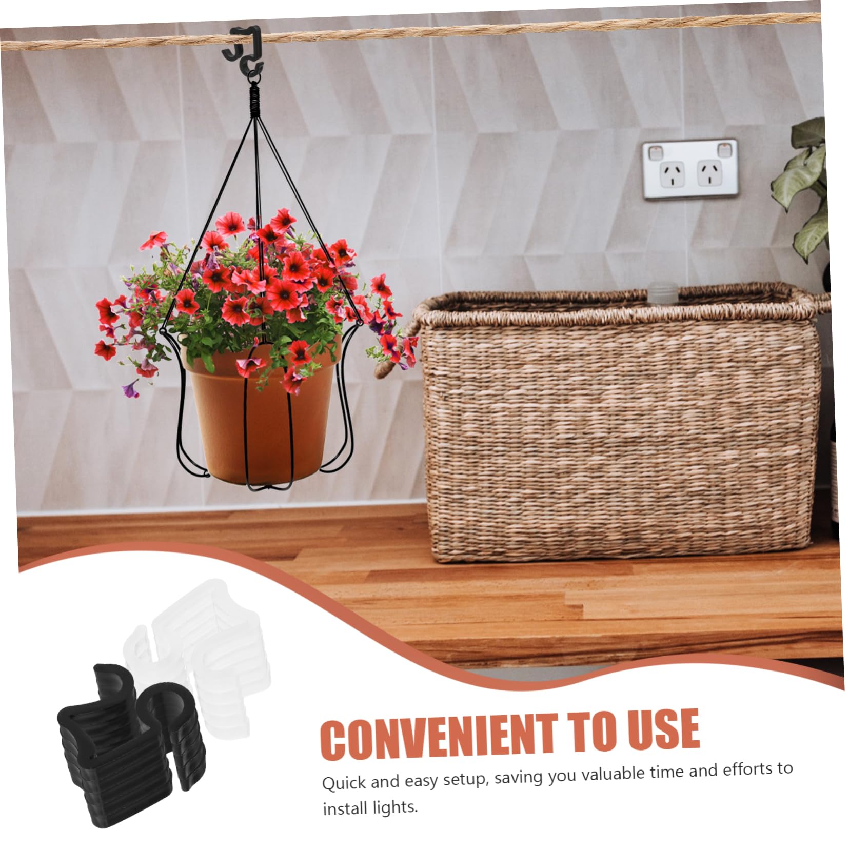 Holibanna Outdoor String Lights Hooks Set 40pcs Garden Party Light Clips Planter Hangers