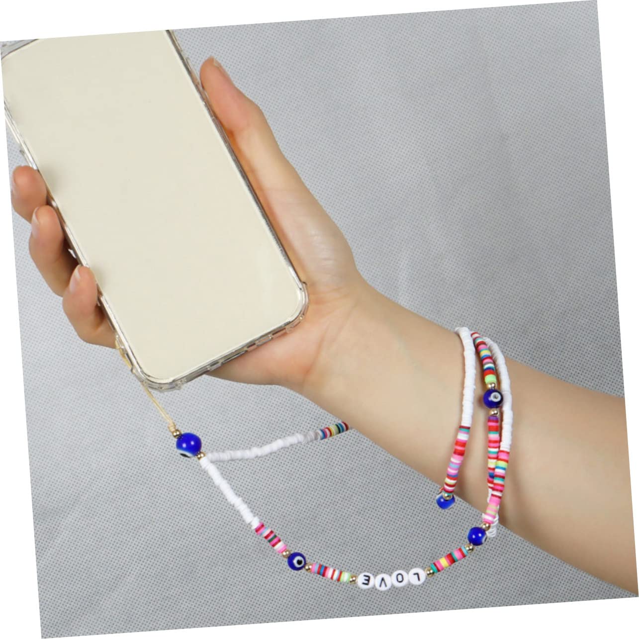OSALADI 4pezzi Ciondolo Per Telefono Con Perline Colorate Lanyard Antifurto Per Smartphone Cinghia Da Indossare Al Collo o Al Polso Accessorio Elegante e Pratico Per Donne e Ragazze