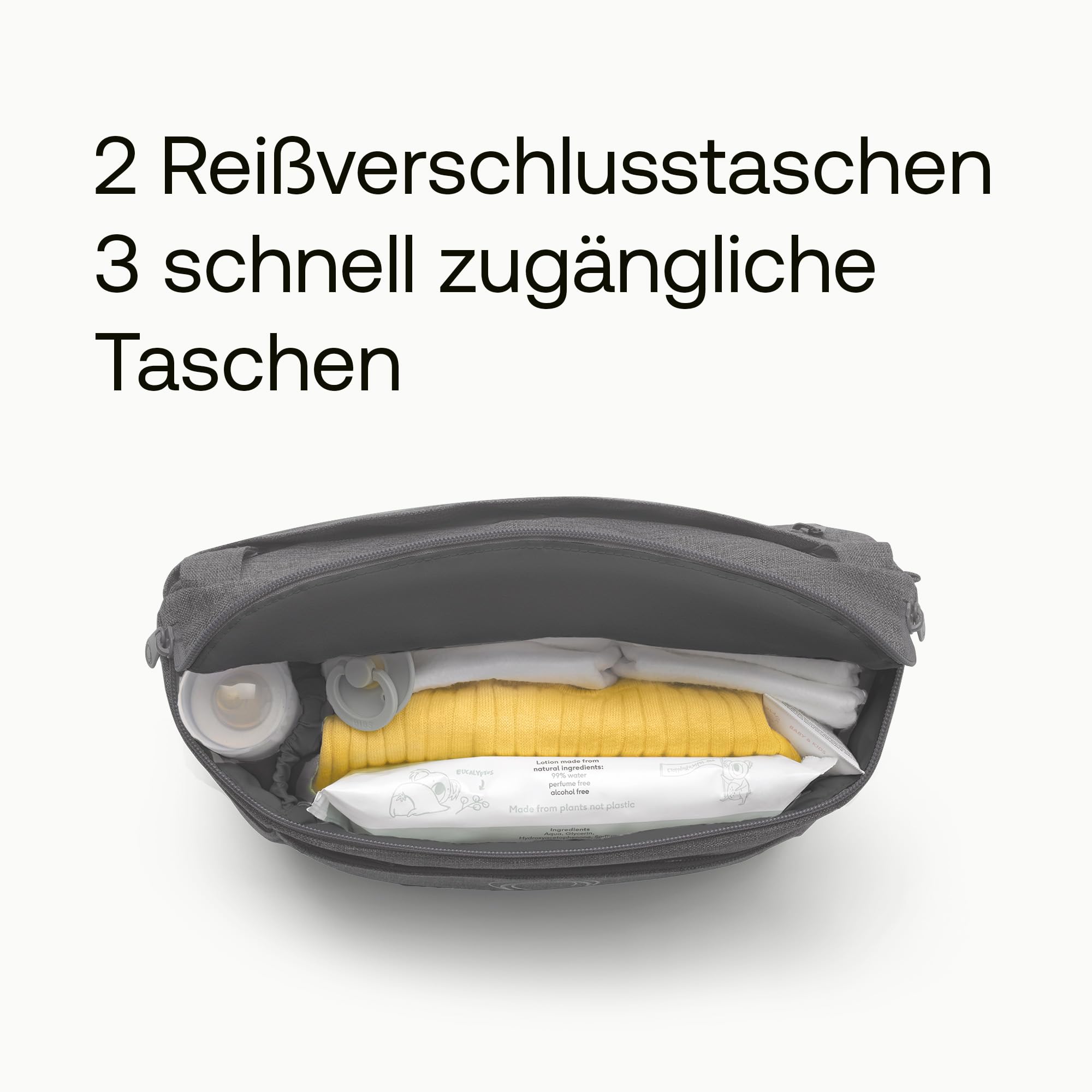 Bugaboo Kinderwagen Organizer-Tasche mit leicht zugänglichen Fächern. Praktisches Accessoire für alle Baby-Essentials in Moon Grey