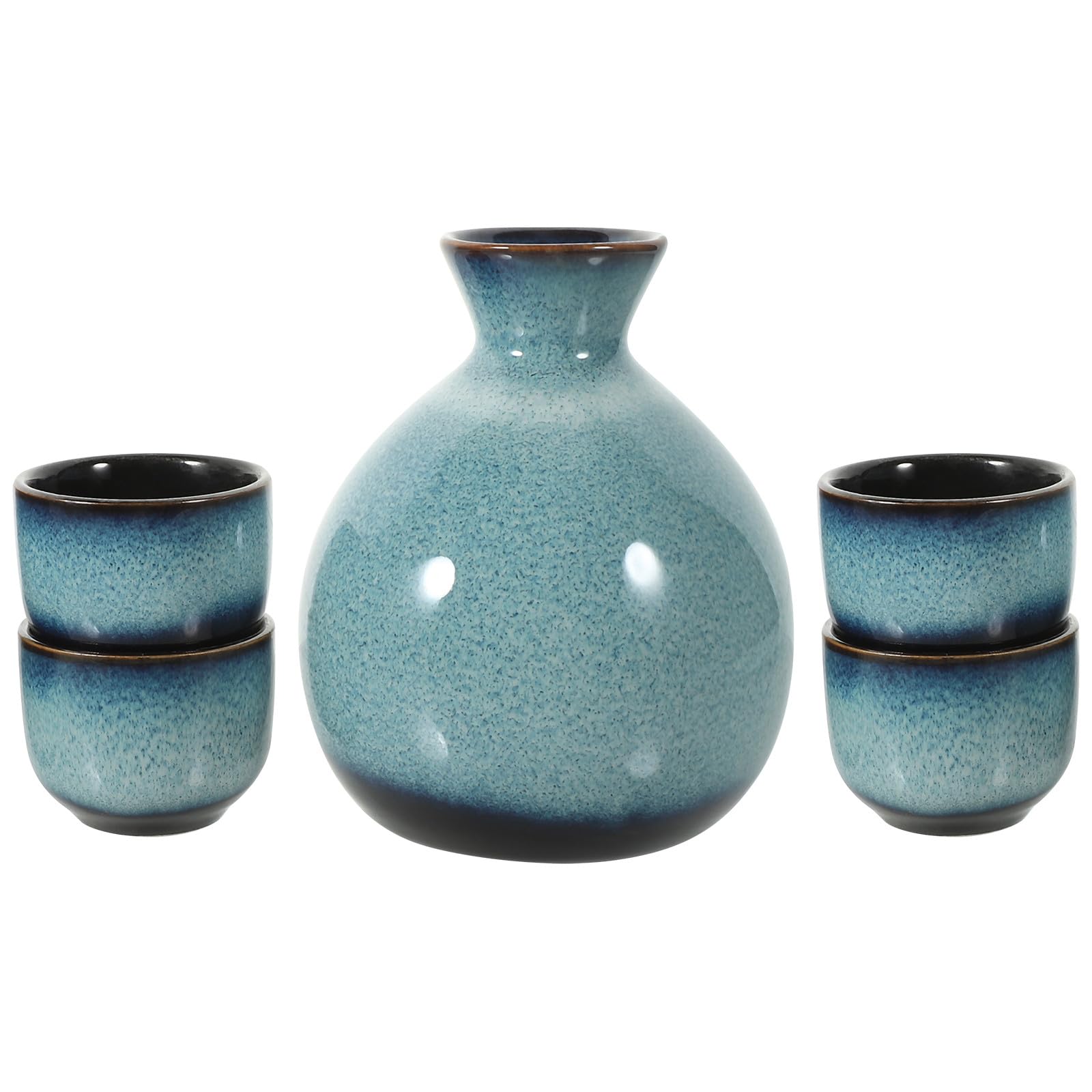 GARVALON Set de Tasses à Saké en Céramique Style Japonerie Rétro Surface Opacifiée et Faible Absorption d'eau, pour Maisons et Restaurants, Couleur Aléatoire