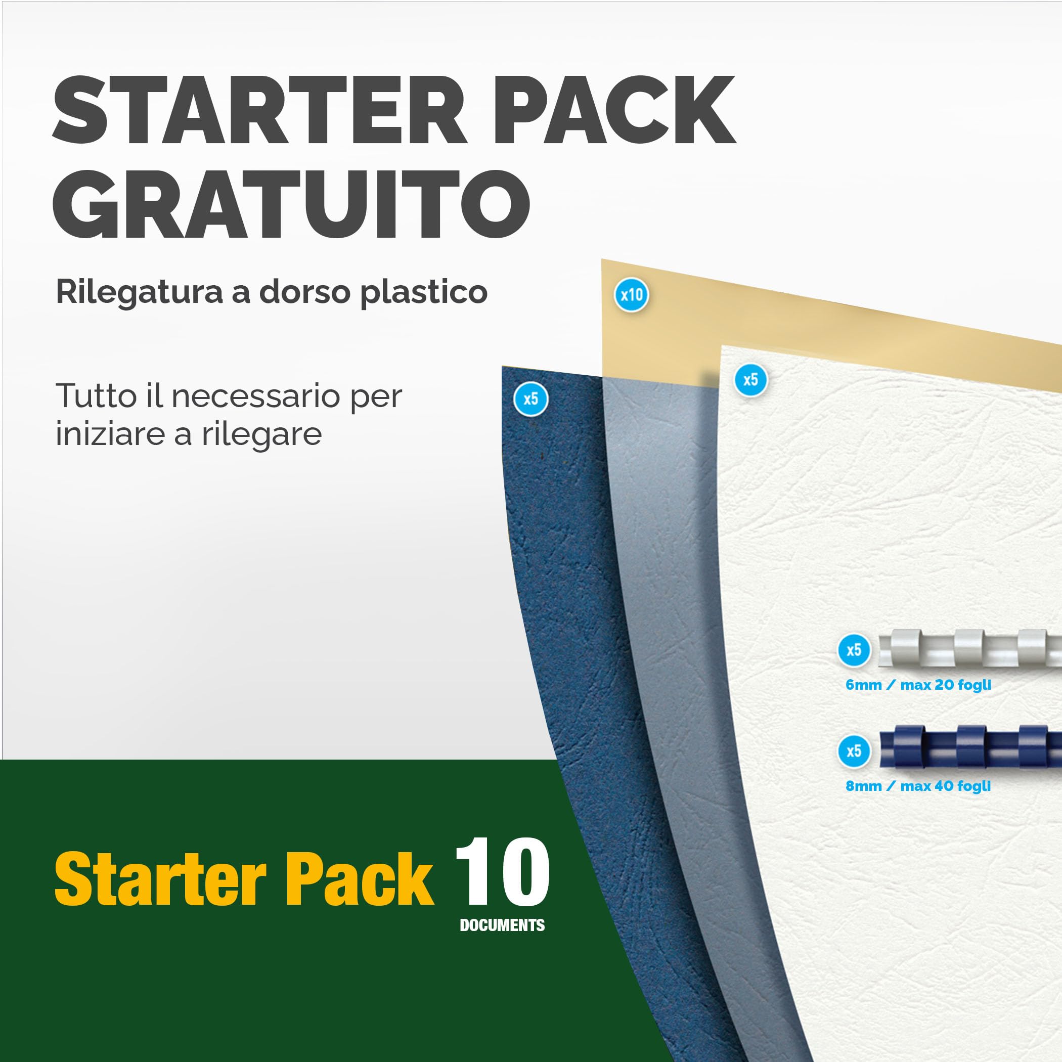 Fellowes Pulsar+ Rilegatrice manuale – Perfora 20 fogli A4 – Rilega 300 fogli – Include 10 copertine trasparenti – Ideale per casa e piccolo ufficio