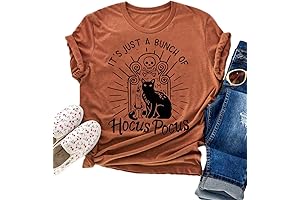 Hocus Pocus Halloween Shirts for Women Fall Tee Shirt Classic Halloween Movie Tops