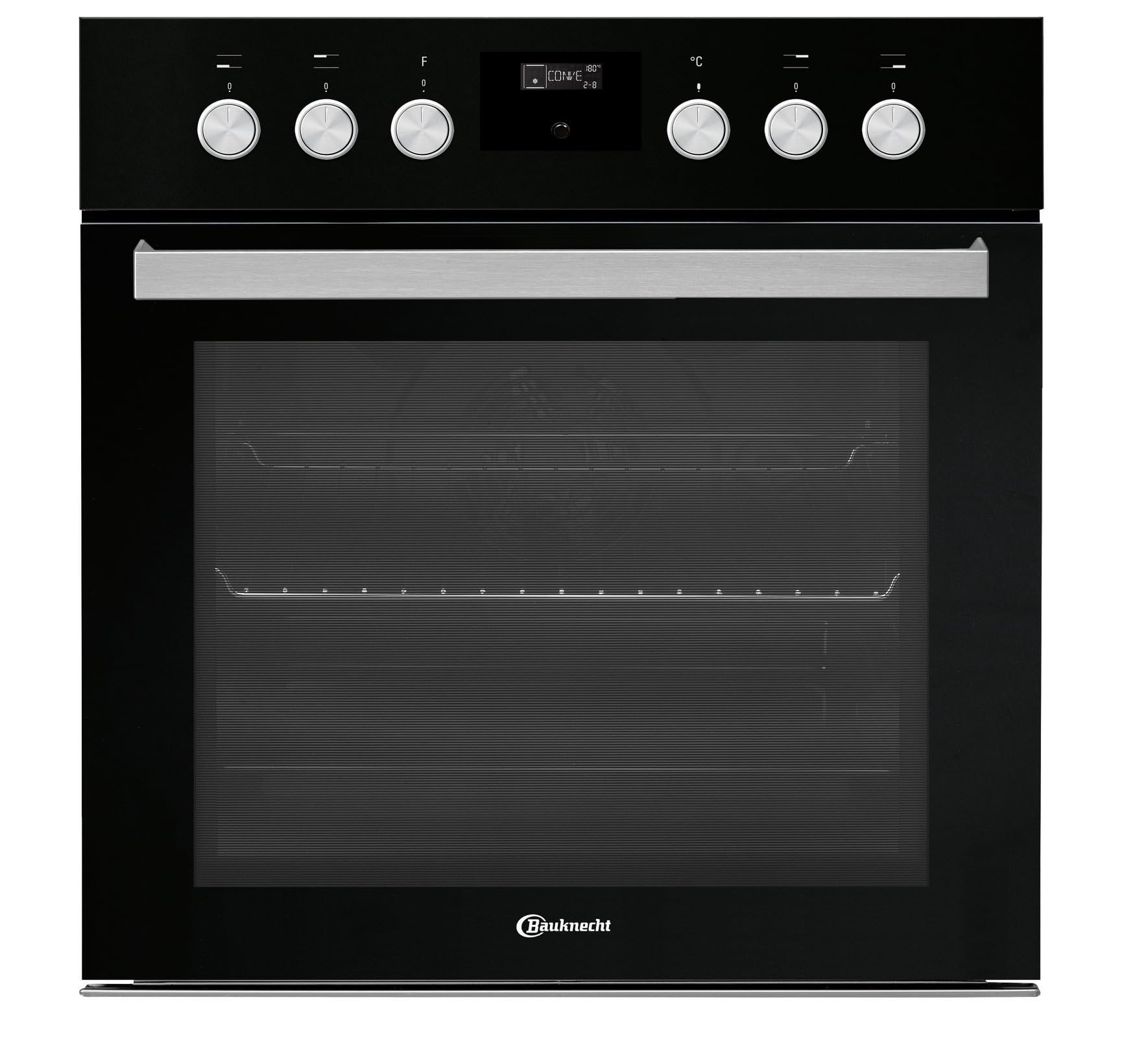 Bauknecht HEKO 566 PYRO BLACK/kuchenka do zabudowy z wyświetlaczem i pirolizą (65 l)/kuchenka na gorące powietrze, system czyszczenia pirolizy, płyta kuchenna ze szkła ceramicznego (60 cm), płaska