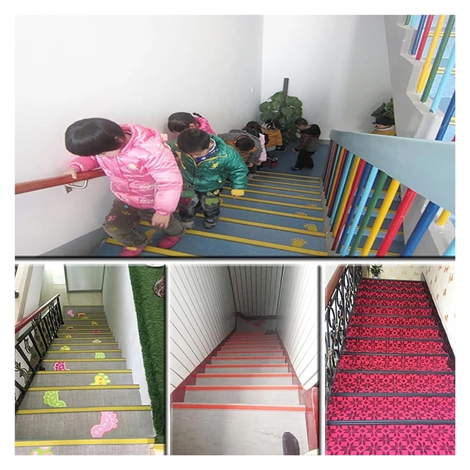 Anti-Rutsch-Streifen for Treppen, rutschfester Treppenkantenschutz aus Gummi, Stufenabdeckungen, Breite 3 x 7 cm, Länge 1 m, 1,2 m, 1,5 m(Black,1.2M)
