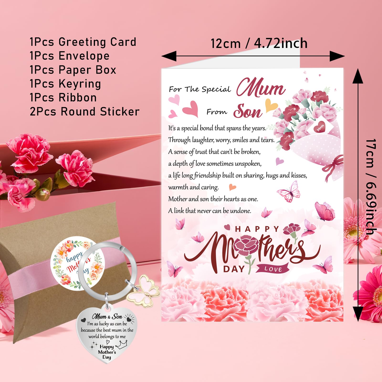Mothers Day Card from Son, Mother's Day Cards for Mum from Son Happy Mothers Day Card - Image 2