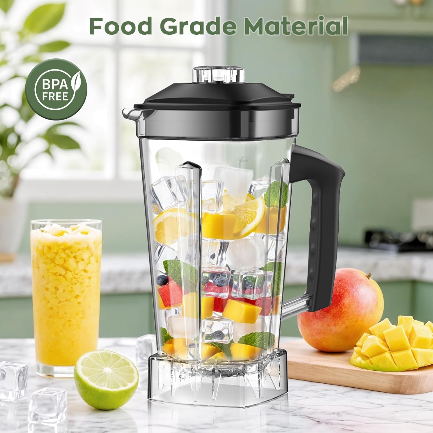 Replacement Blender Pitcher 70oz Large Capacity BPA-Free Jar for Smoothies, Ice Crushing, with Lid & Blades Compatible with HS-206D Series Dishwasher Safe for Easy Cleaning