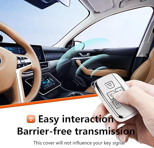 Miniatura 3 de Funda para llavero Land Rover con llavero, funda de TPU suave compatible con Evoque Velar Sport Discovery Freelander2 LR4 Land Rover Sport Jaguar XF