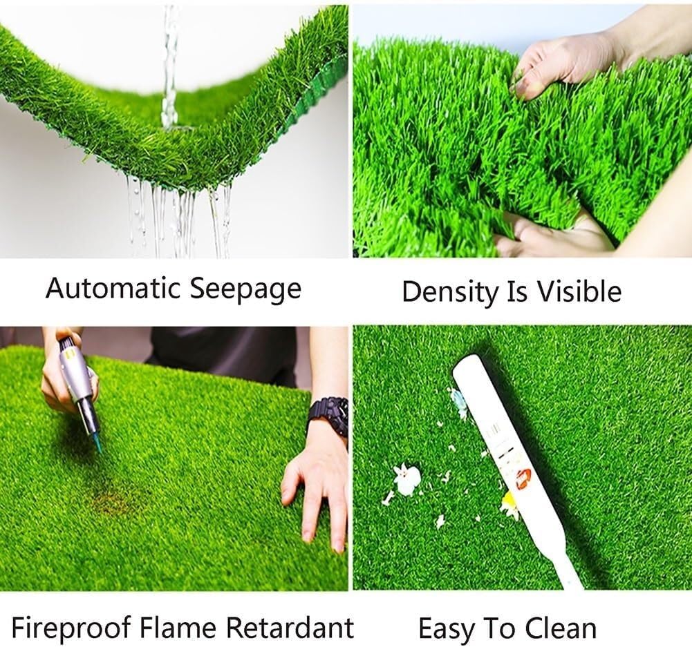 Synthetic Turf Roll, Faux Grass Mat, Pet-Friendly Turf for Patio, Garden, Balcony & Wedding