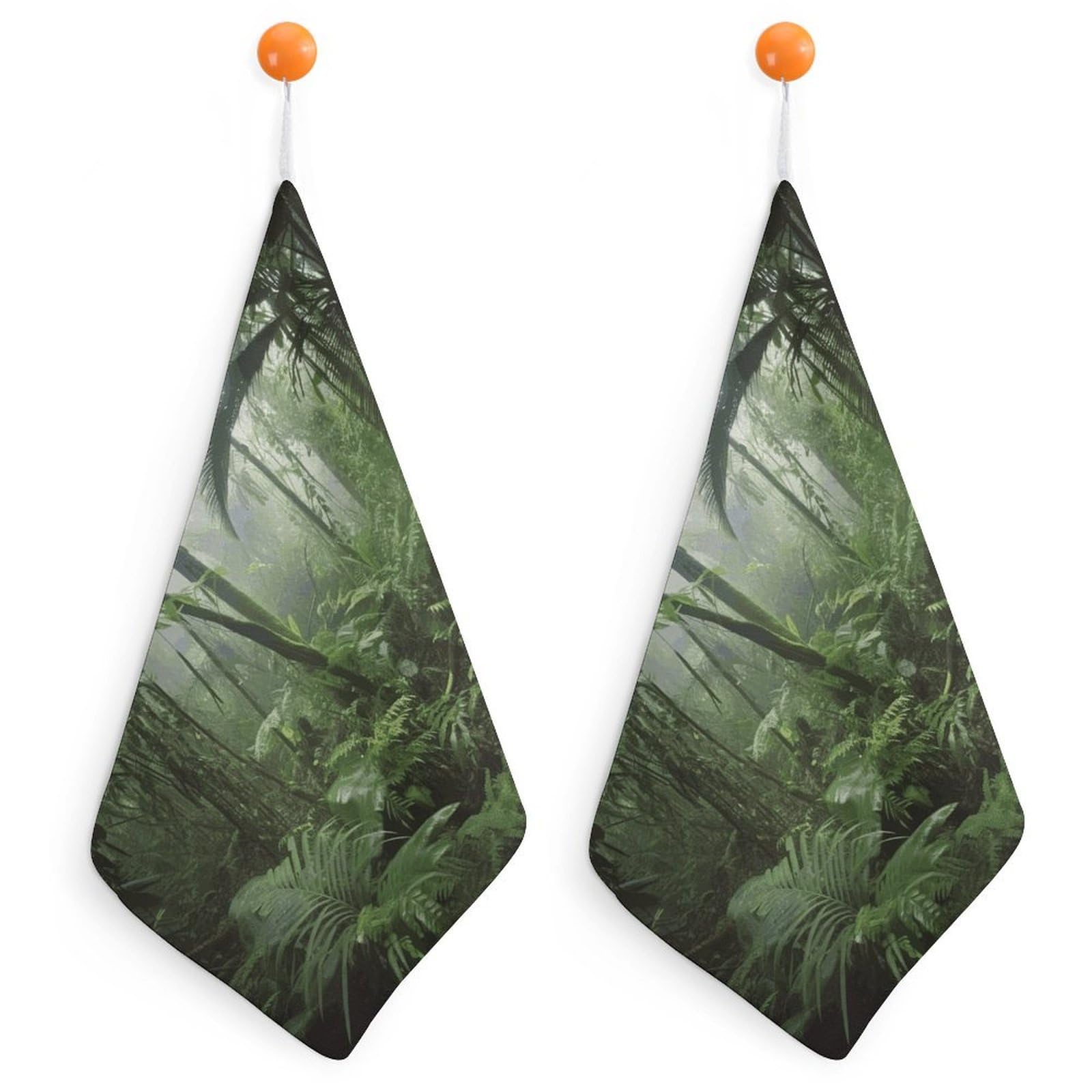 LDGSUPH Tropical Rainforest Hand Towels Fashion Hand Face Towel with Hanging Strap Absorbent Soft Decorative Towel Fade Resistant Cozy Face Cloths for Kitchen Gym Bathroom Towels 2PCS