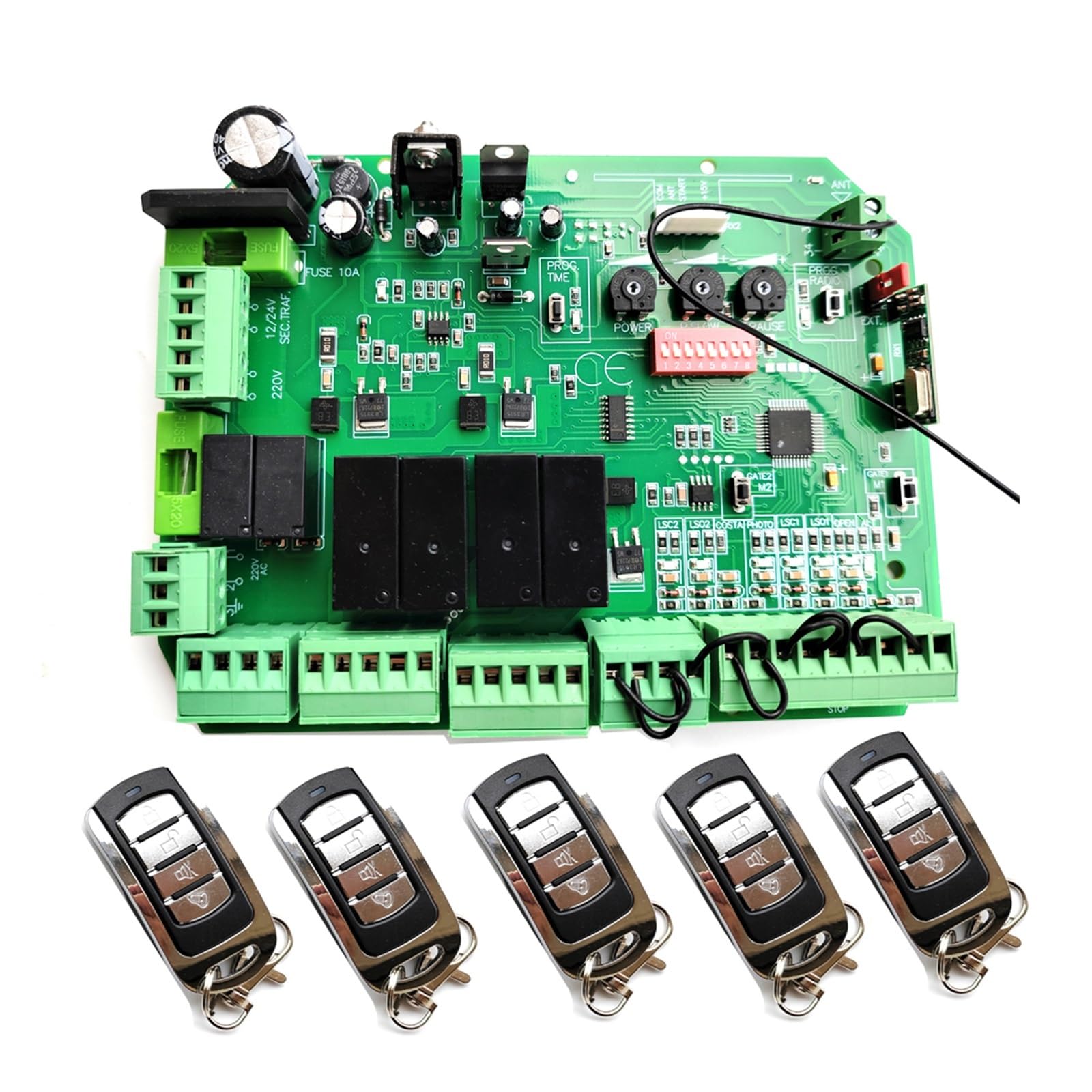 Elektrischer TüRöFfner, Hauptplatine Des Drehtoröffnermotors Der Steuerplatine Nur For Die Verwendung Mit 24-V-Gleichstrommotoren(4REMOTE CONTROL KIT)