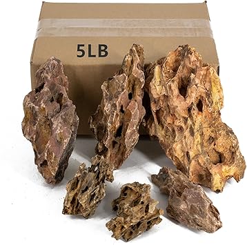 Dragon Stone Natural Aquarium Rocks, 5 15 cm Aquascaping Stones for Fish Tanks, Terrariums, Reptile Enclosures, Paludariums and Garden Decor, 2.25 kg