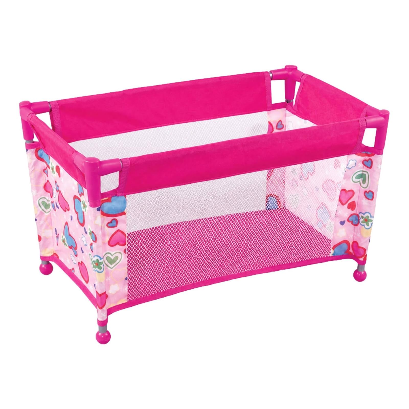 Letto da Gioco per Bambole Portatile | Stabile, Letto per Bambole con Borsa il Trasporto, Rimovibile, Gioclo, Giochi di Ruolo, Asilo, Bambini, Tessuto Cuore