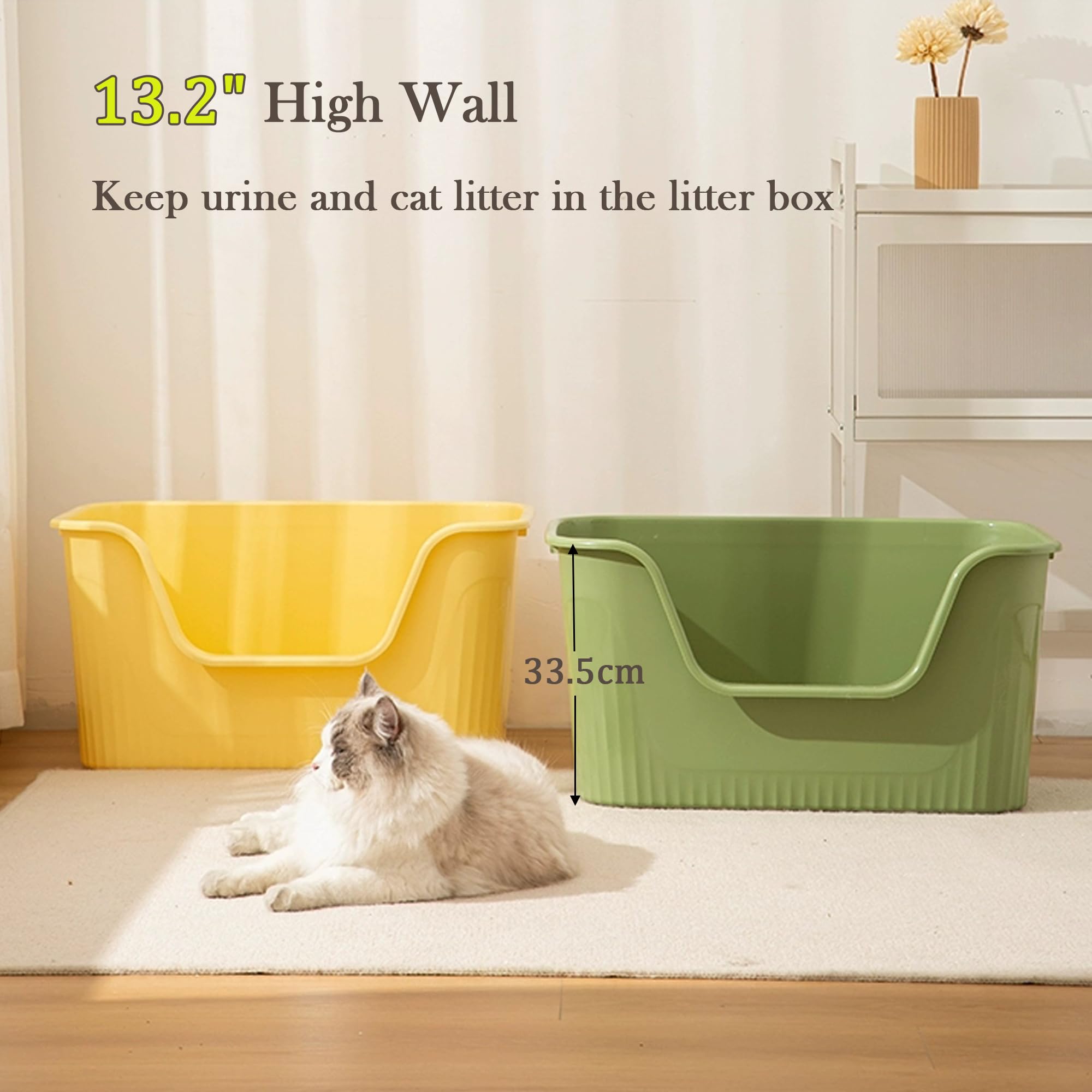 XXL Katzentoilette Mit Hohem Rand – Extra Groß, Für Mehrere Katzen, 63,5x43,2x33 Cm, Ideal Für Große Katzen