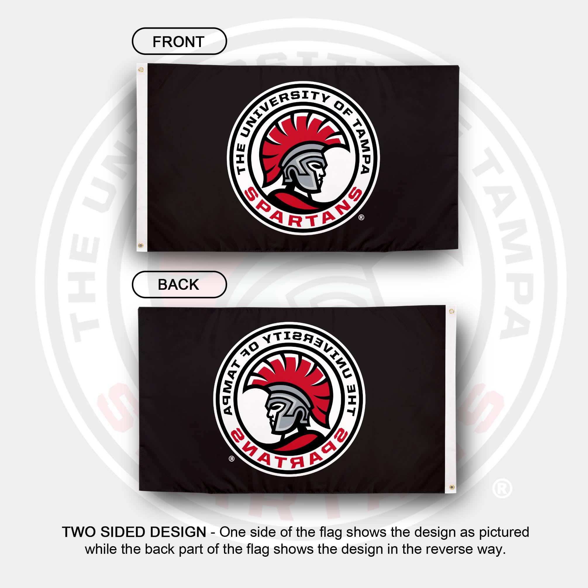 University Of Tampa Spartans Flag - 3x5 Feet, 100% Polyester, Double-Sided For Indoor/Outdoor Use - View #10