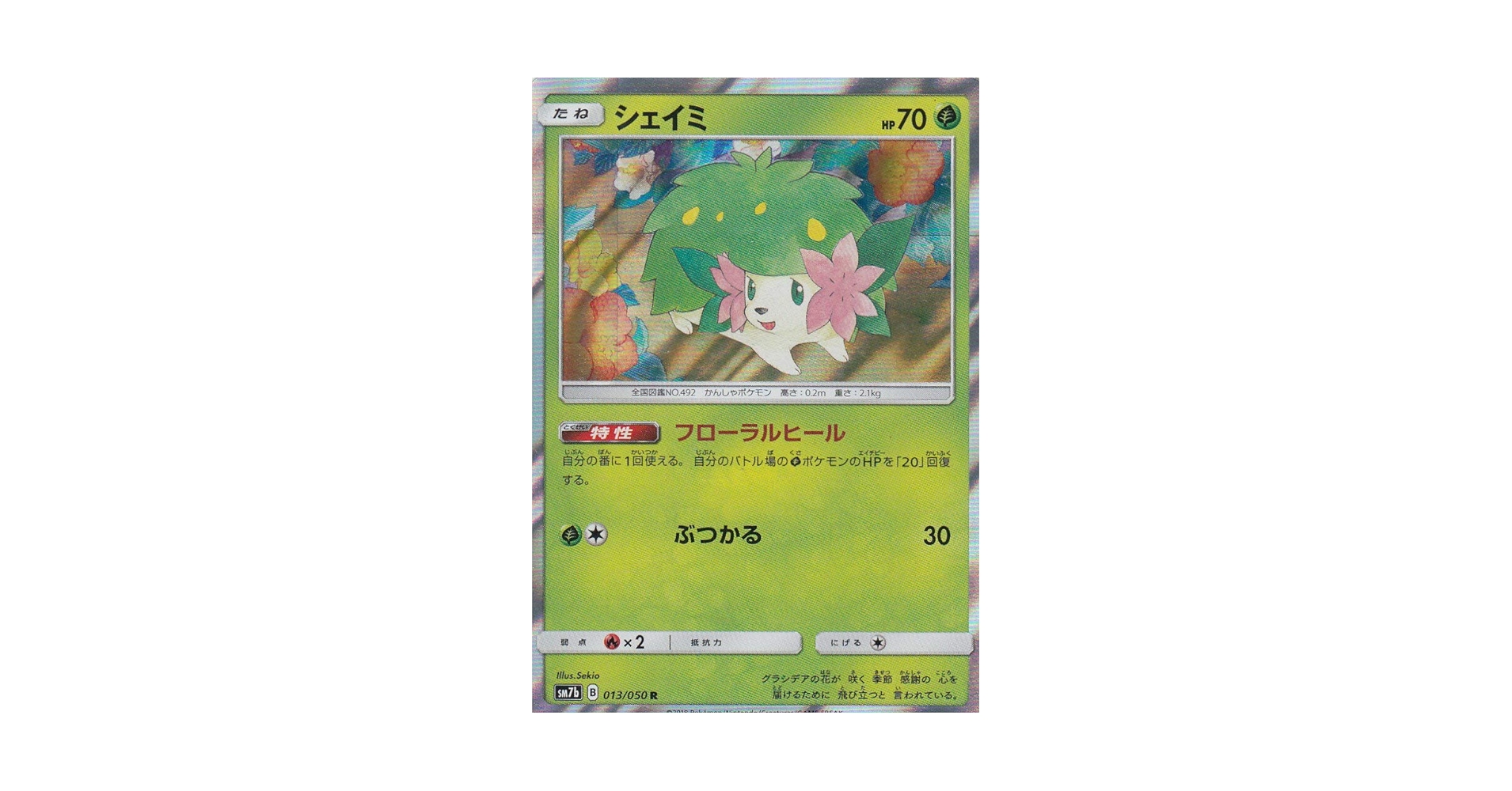 Amazon.co.jp: ポケモンカードゲーム SM7b 013/060 シェイミ 草 (R
