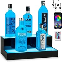 Vista 1 de Boss Premium® BarUSA™ Estante de Bar con Luz LED para Exhibición de Botellas de Licor, Alcohol, Whisky - Unidades de Soporte con Estantes, Bandeja