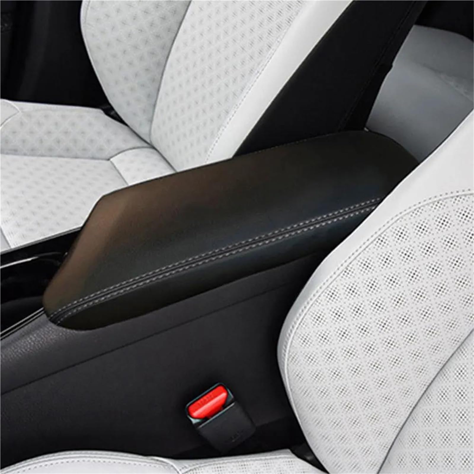 Jtwmty Titanium-Line Car Central Control Armrest Box Cover Sticker Decorative Leather For C-Hr Chr 2016-2023(Titanium-Line)