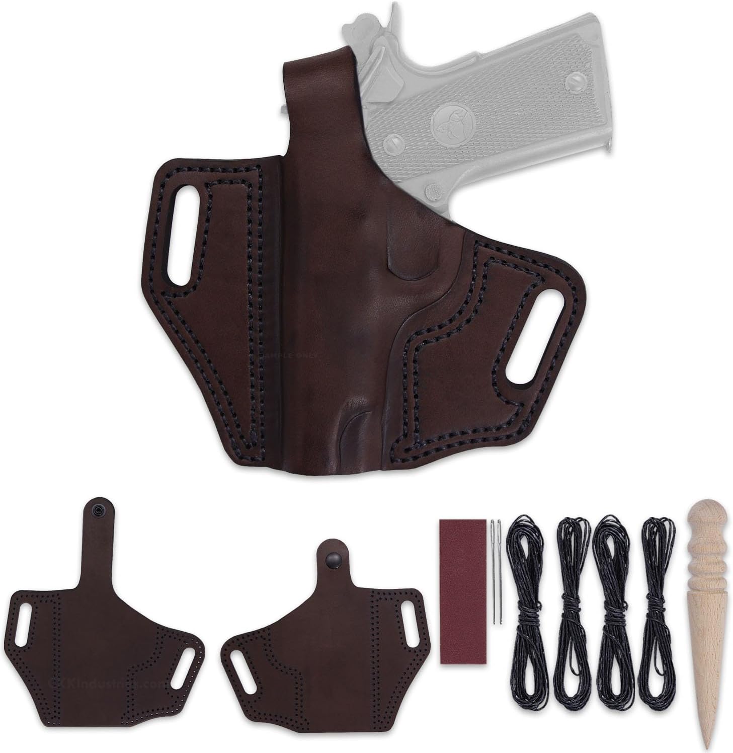 Leather Holster Making Kits Compatible for 1911 - USA Made - Multiple Colors - DIY Craft Kit with Premium 8-9oz Leather and Tools Included - USA Made
