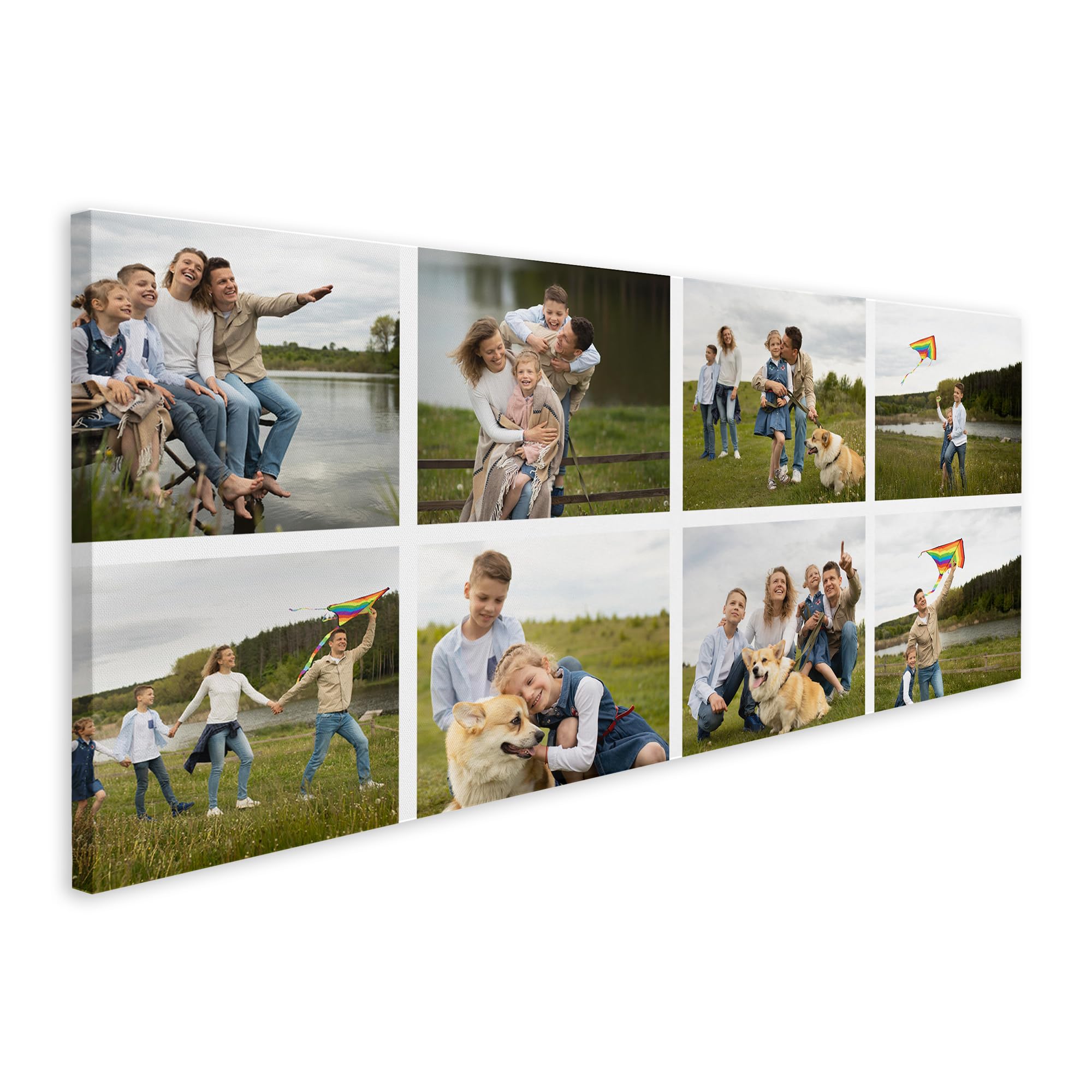 Print Maniacs Personalised Canvas Print Family Any Photo of Family, Kids & Pet Frame Custom Panoramic Photo Gift Great for Mum, Dad, Valentine, Christmas