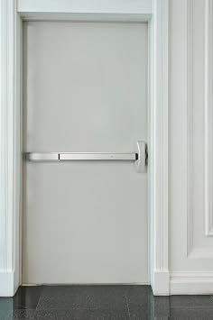 Brinks Commercial Rim Panic Exit Device with Storeroom Lever Trim, Aluminum - UL Listed Emergency Exit Hardware for Businesses