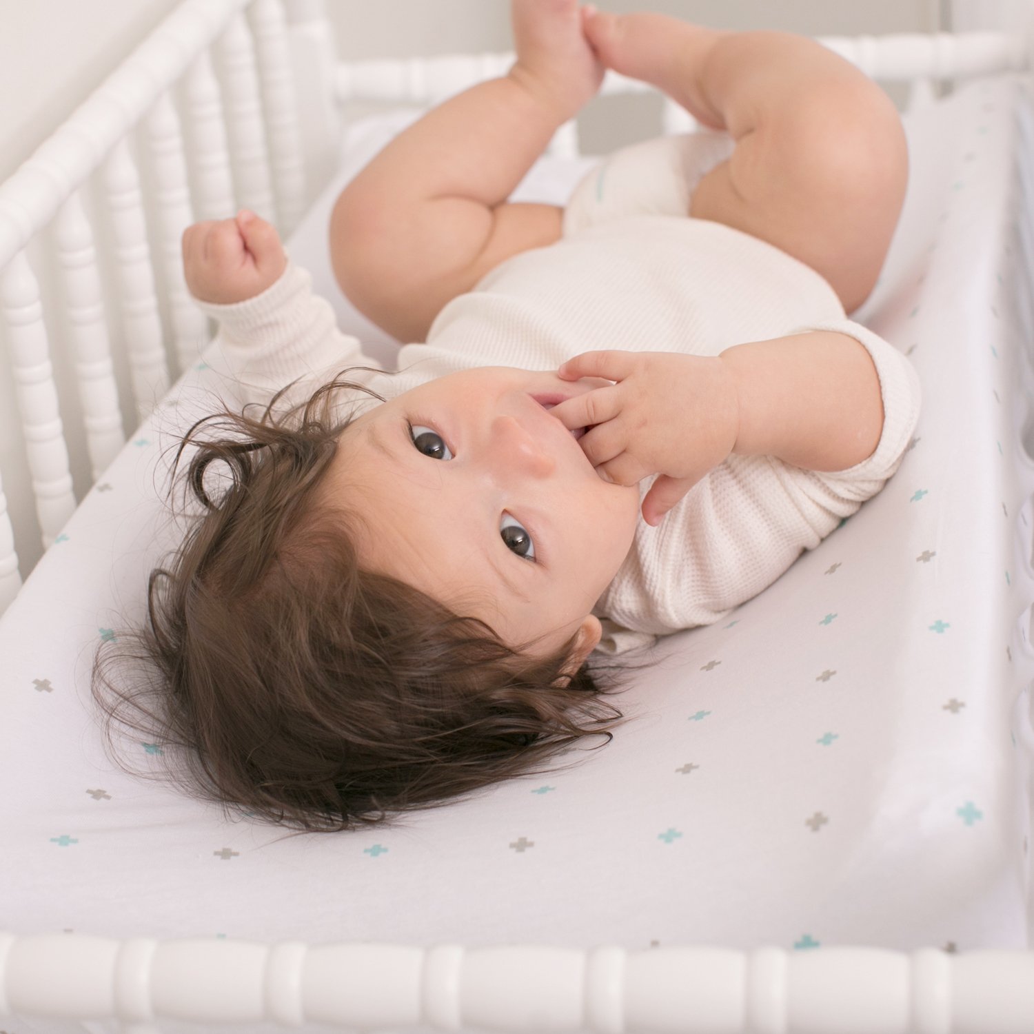 Ziggy Baby Jersey Cotton – pokrowiec na przewijak w kolorze niebieskim i szarym, by Ziggy Baby